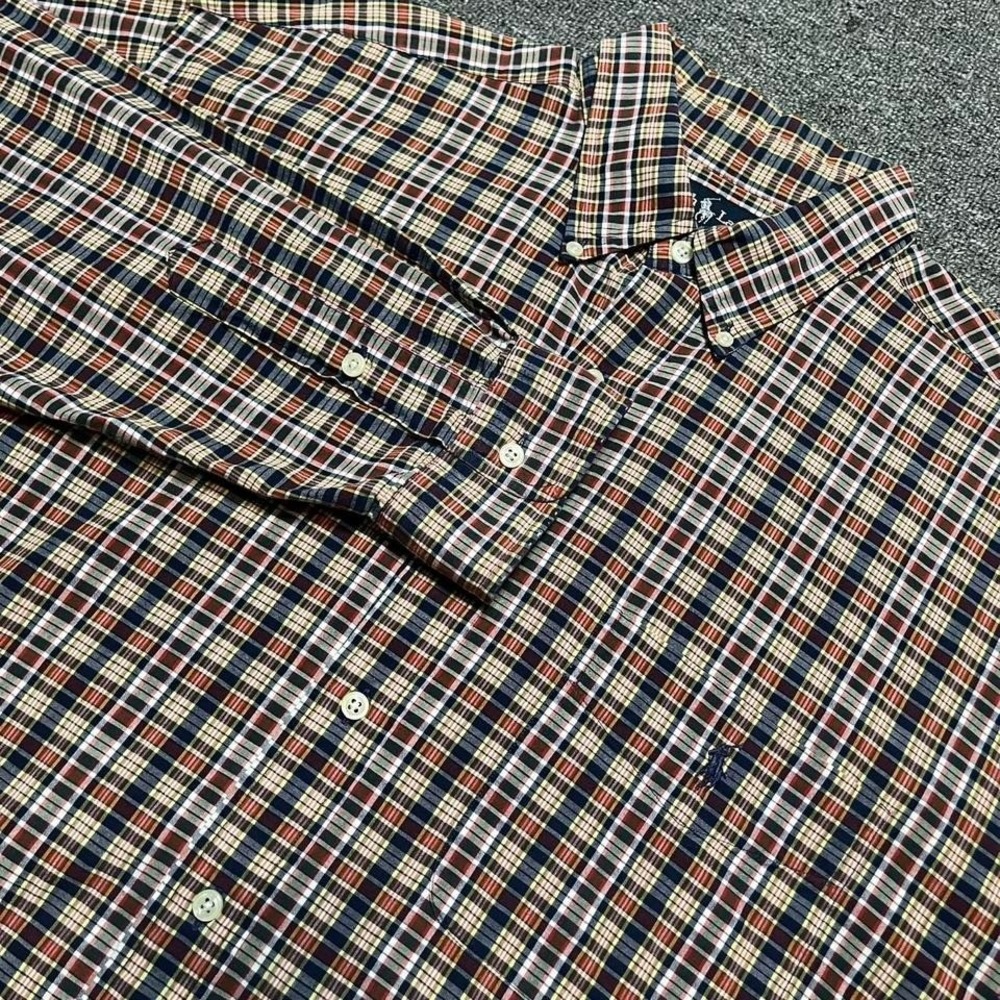 Ralph‎ Lauren Blaire Multicolor Plaid Button Down Shirt 100% Cotton Size XL